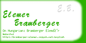 elemer bramberger business card